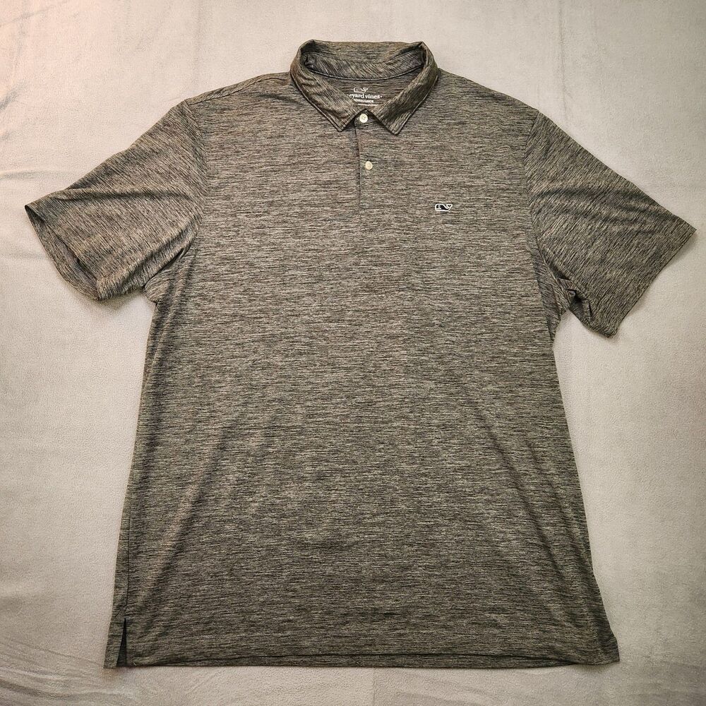 Vineyard Vines Performance Polo Shirt Men Size XL Gray Heather Short Sleeve Golf